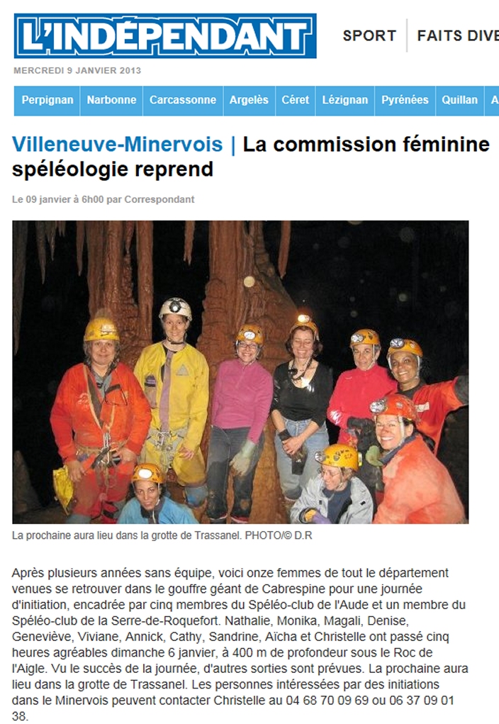 Article de presse 2013 — commission féminine