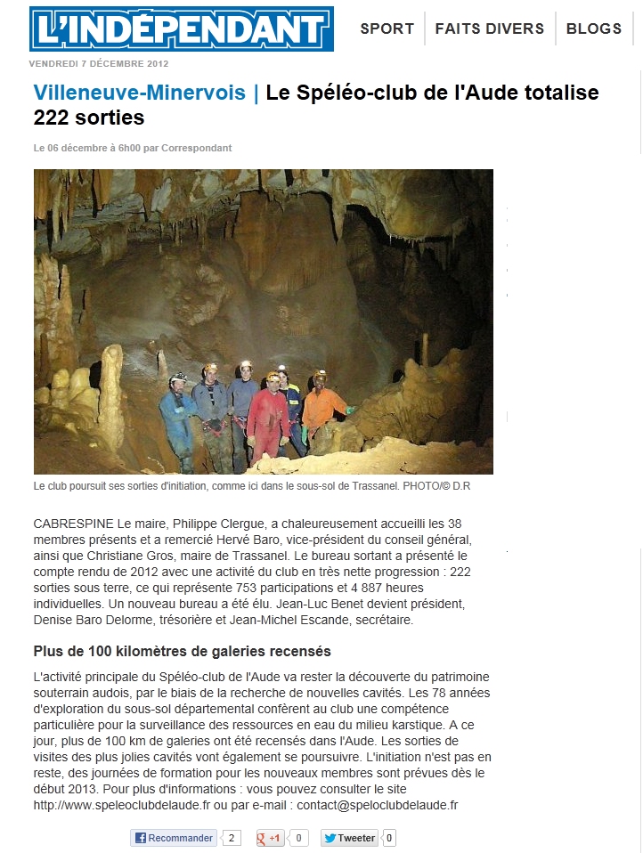 Article Indépendant — AG 2012